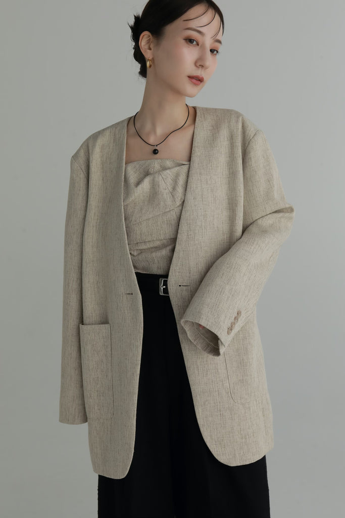 louren frare sleeve nocollar jacket | kensysgas.com