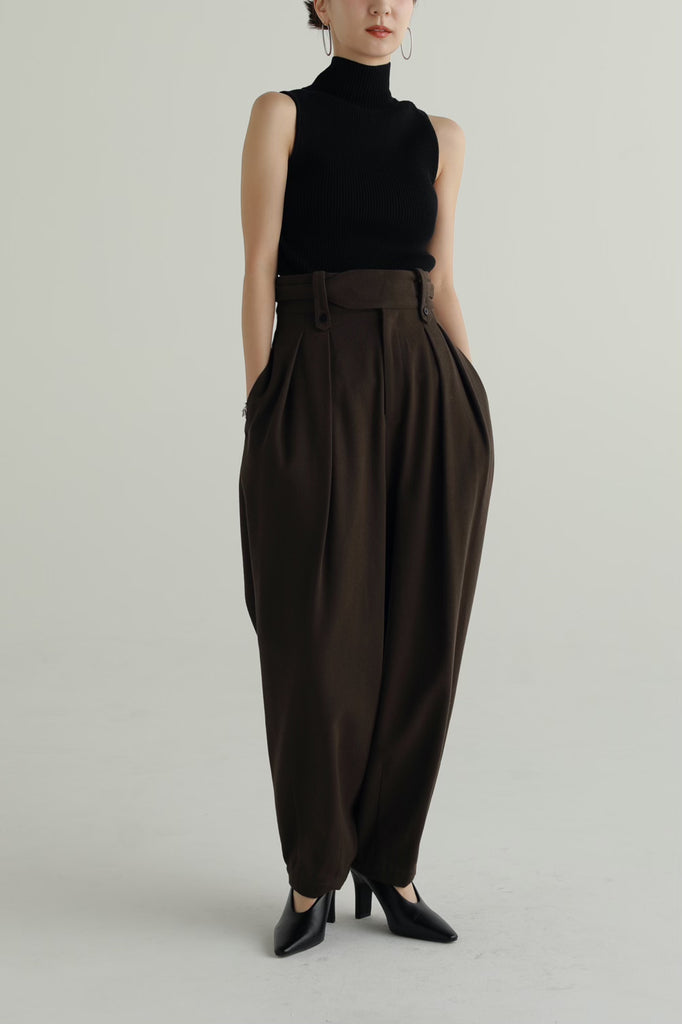 slub cotton cocoon pants – louren store