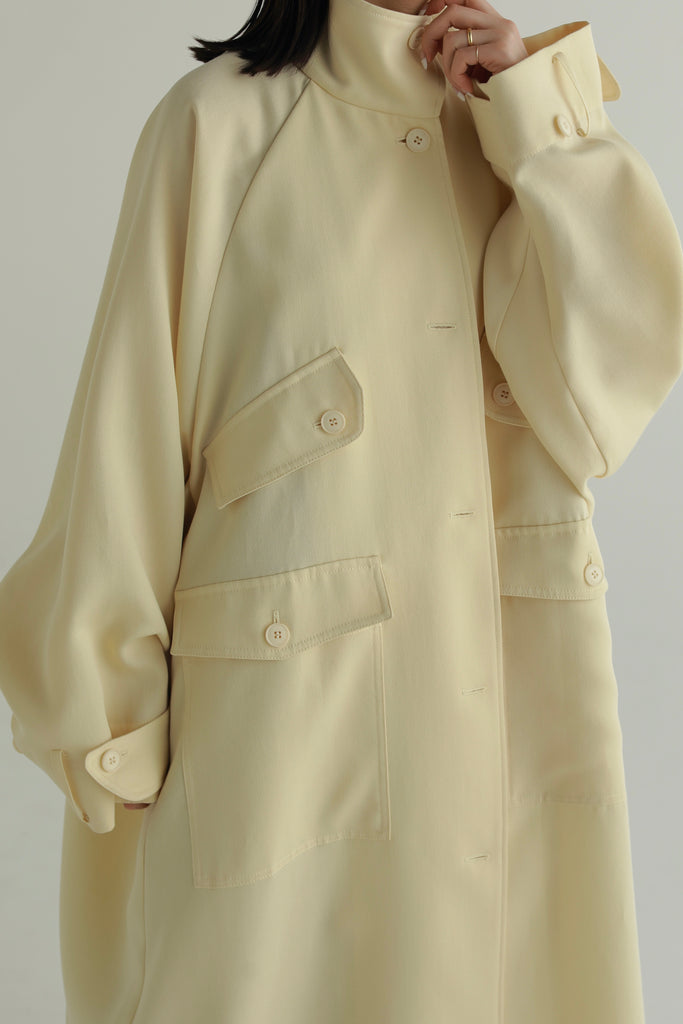 louren stand collar over coat-