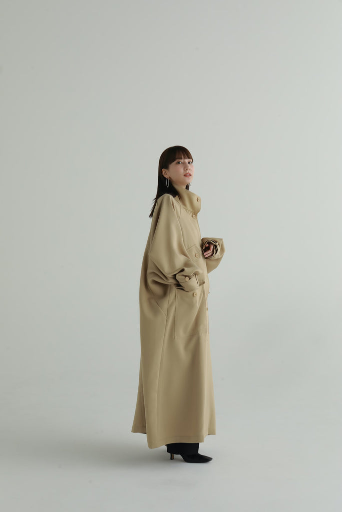 louren stand collar over coat-