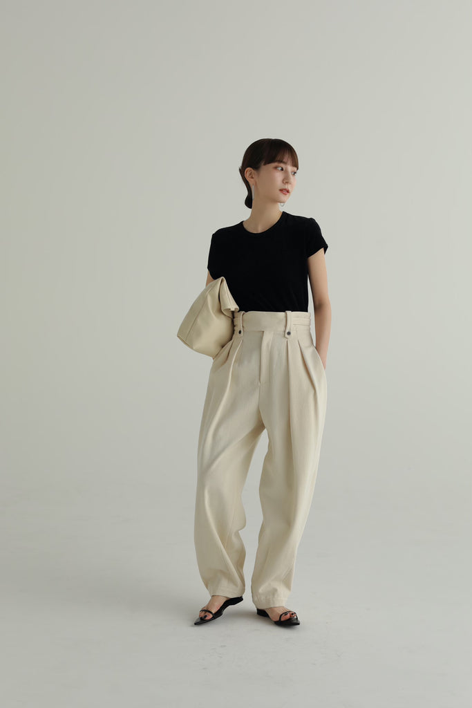 【louren】新品タグ付doubletuck cocoon pants S