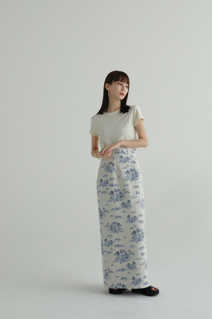 Louren lakeside jacquard pencil skirtペンシルスカート