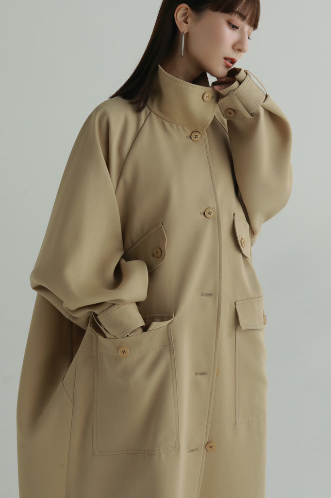 louren stand collar over coat-