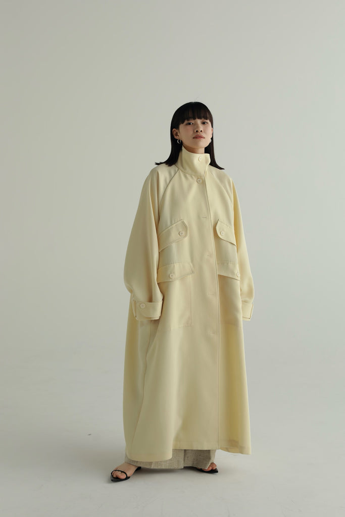 louren stand collar over coat-