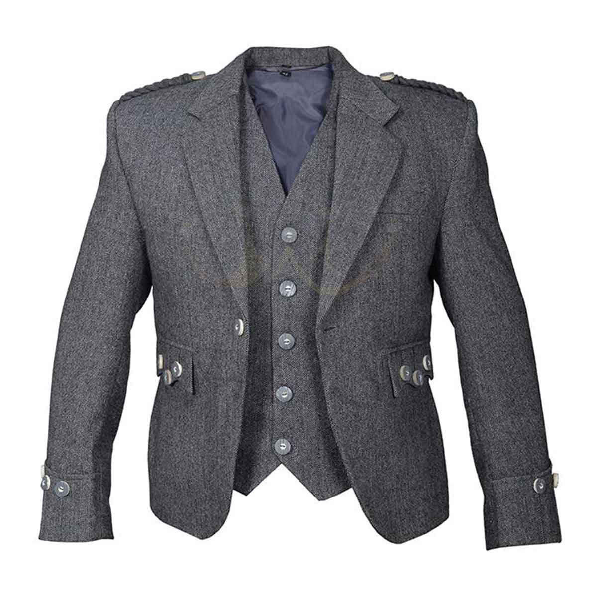 Ettrick Tweed Sheriffmuir Jacket With Covered Buttons | House Of Scotland