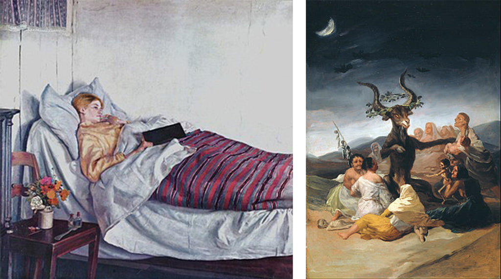 "The Sick Girl", 1882 by Dutch painter Micheal Ancher at the Statens Museum for Kunst, and “The Witches Sabbath” (1797-1798) by Spanish artist Francisco Goya