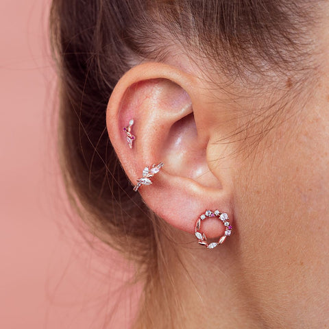 Ear cuff Piercing boucles d'oreille or rose