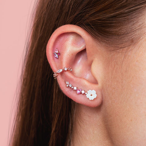 pink gold helix, pink gold piercing