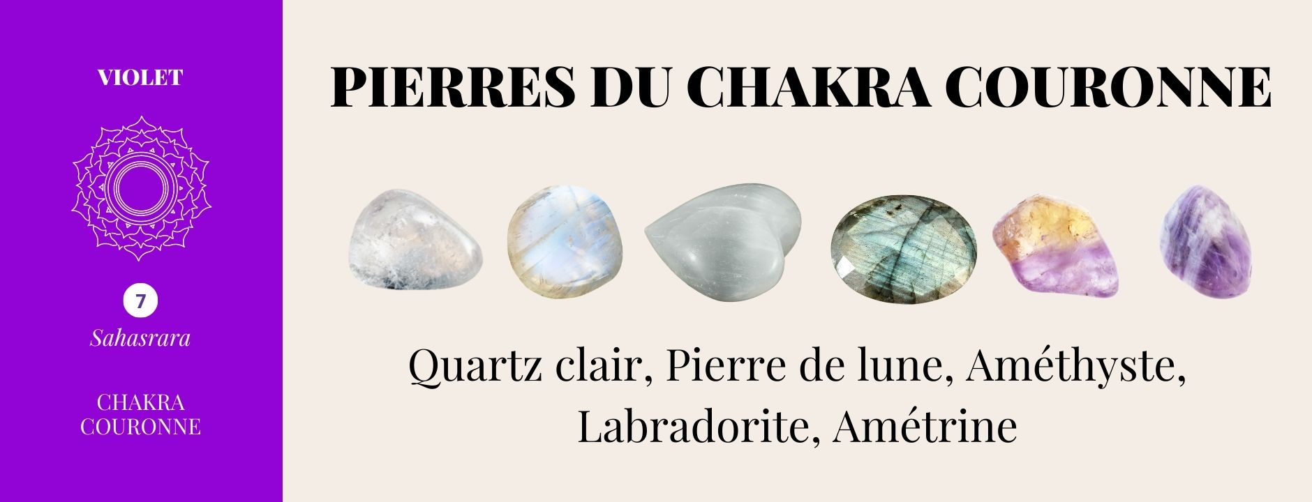 pierres du chakra couronne