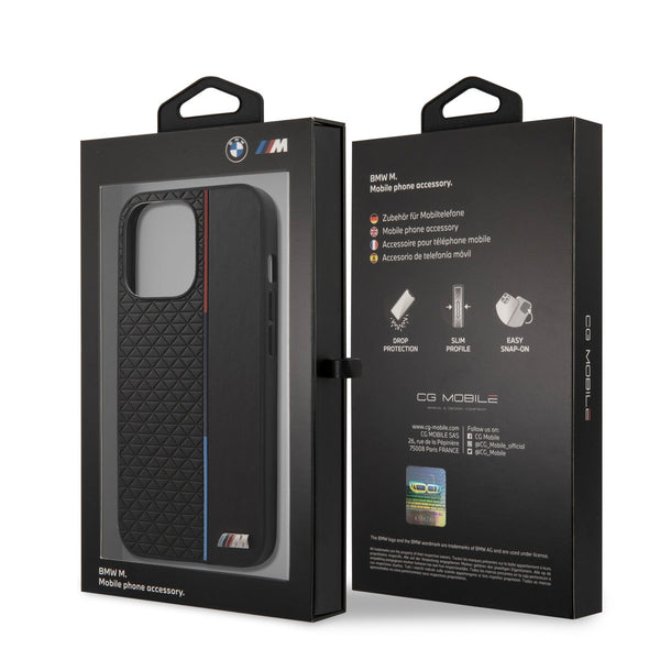 BMW Tricolor Stripe Metal Logo Case For iPhone 13 & 14 Series