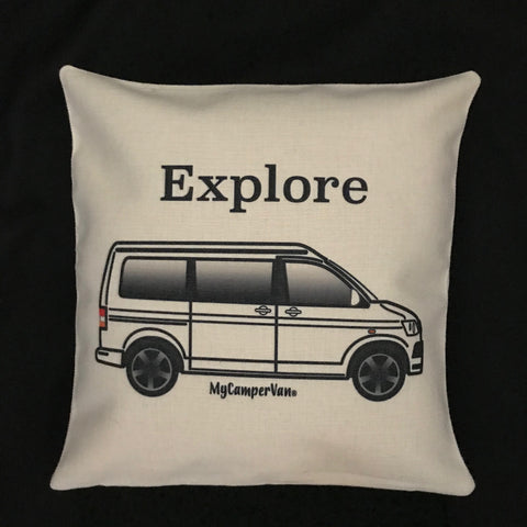 MyCamperVan T6 personalised cushion cover "Explore"