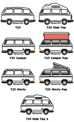 MyCamperVan T25 camper design versions
