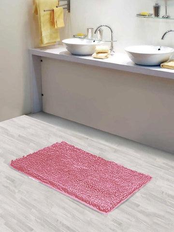 Chenille Microfiber Floor/Bathroom Mat - Rose