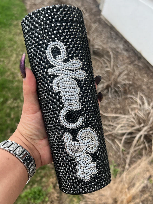 Full Bling Simple Modern Tumbler, Rhinestone Water Bottle, Made to Order,  Rhinestone Bling Simple Modern, 40oz Tumbler, Luxury Bling Tumbler 