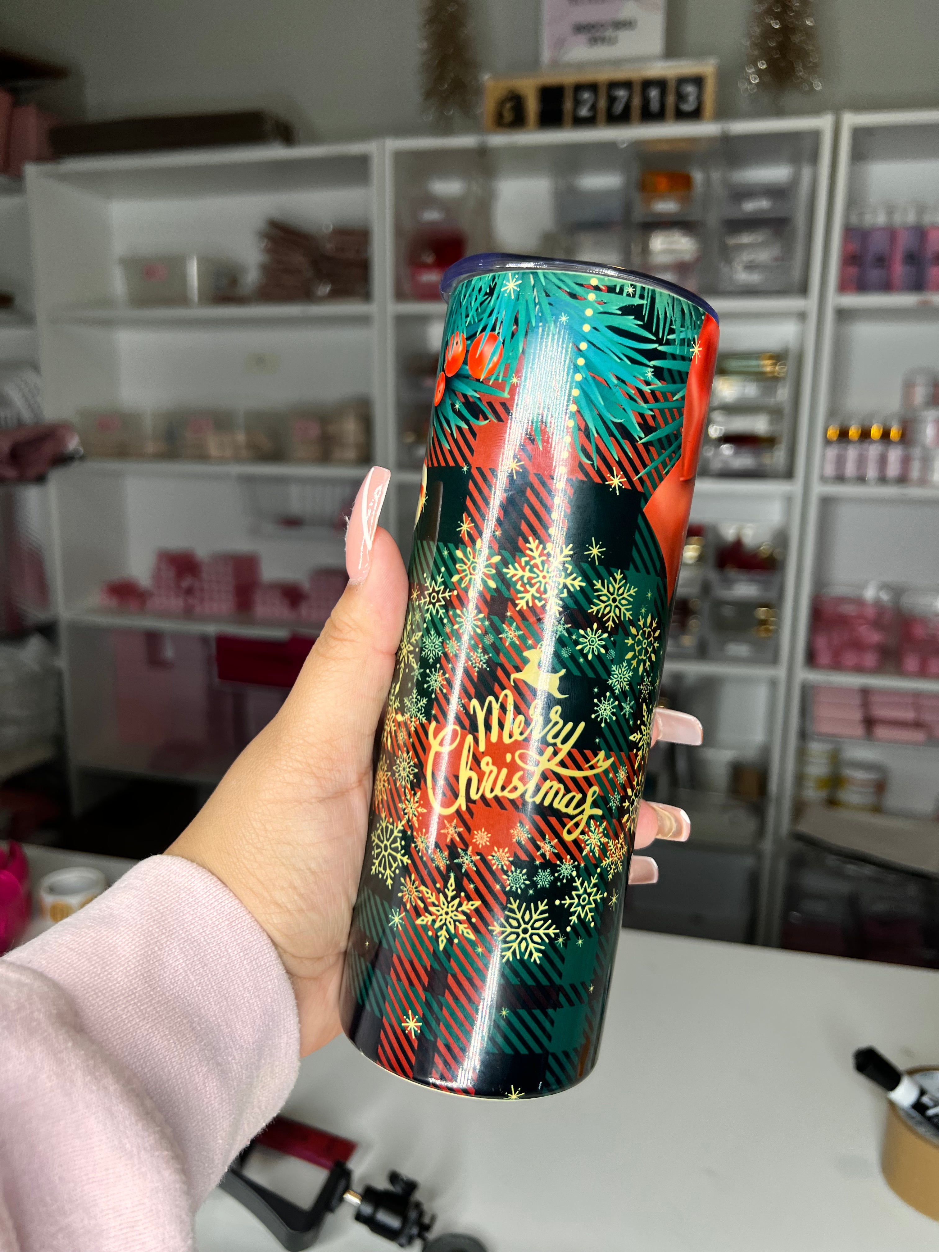 15 oz Resting Grinch Face Wine Tumbler