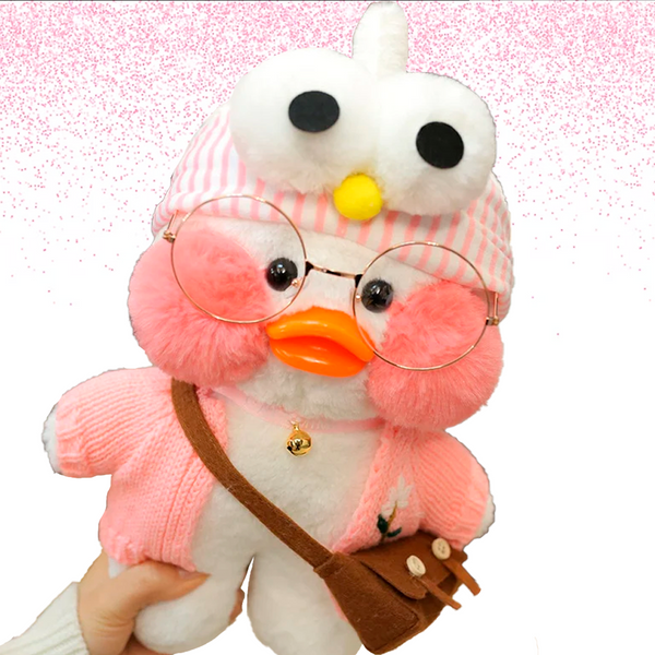 Pato Lalafanfan Branco DIY Kawaii com Roupa - Arrasaplay