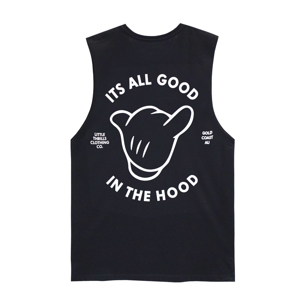 ITS ALL GOOD MENS SMALL PRINT MUSCLE TEE