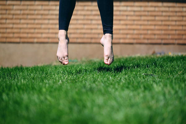 grass barefoot
