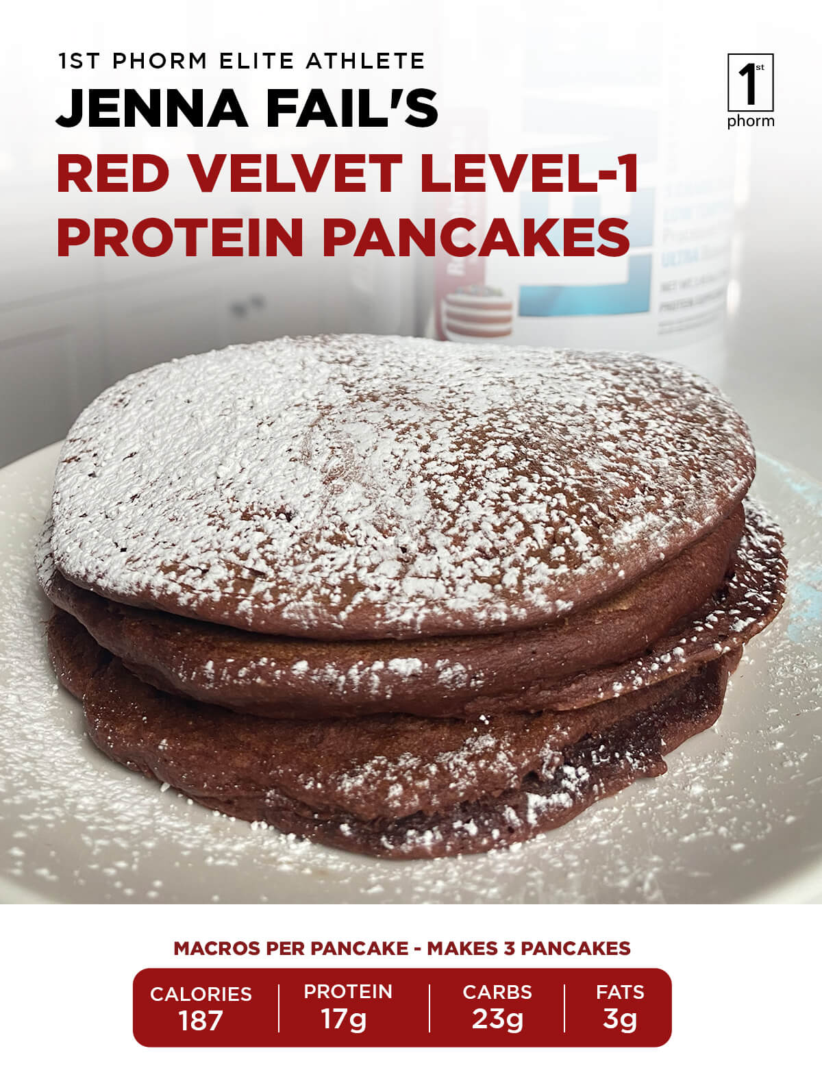 Pancake Protein Tingkat 1 Beludru Merah
