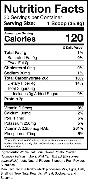 Carb-1 Sweet Potato Pie Nutrition Facts