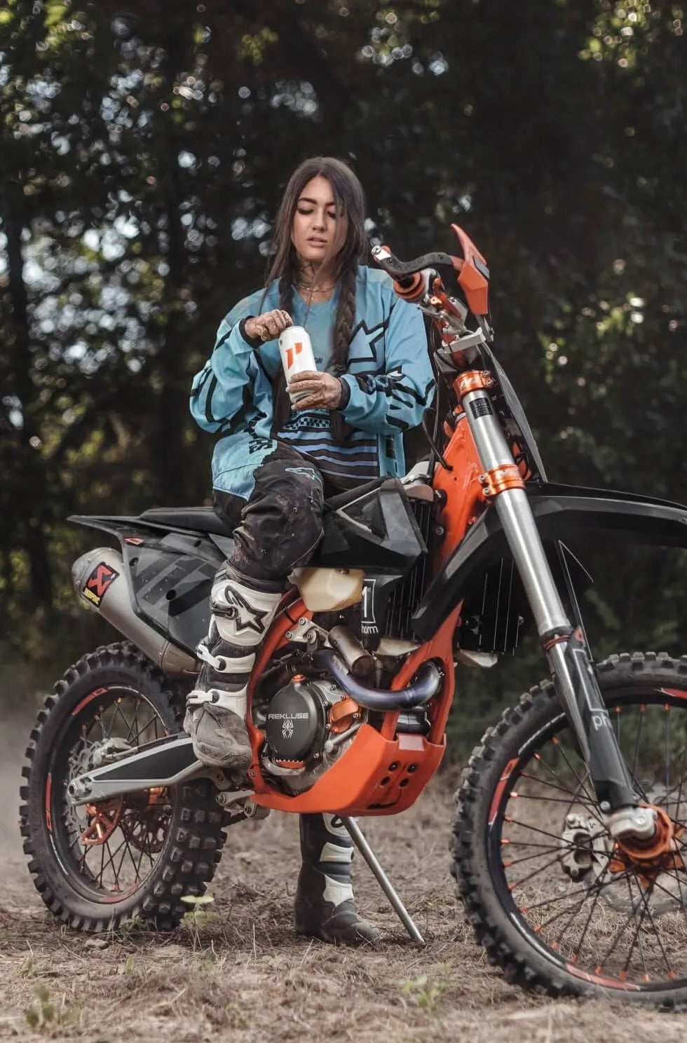 Energy Drink while dirt biking (Female)