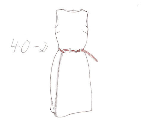 40-2 Linen dress with belt slits - technical drawing - sisterMAG Sewing patterns