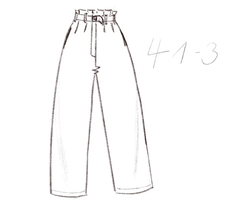 41-3 Paperbag trousers - technical drawing - sisterMag Sewing patterns