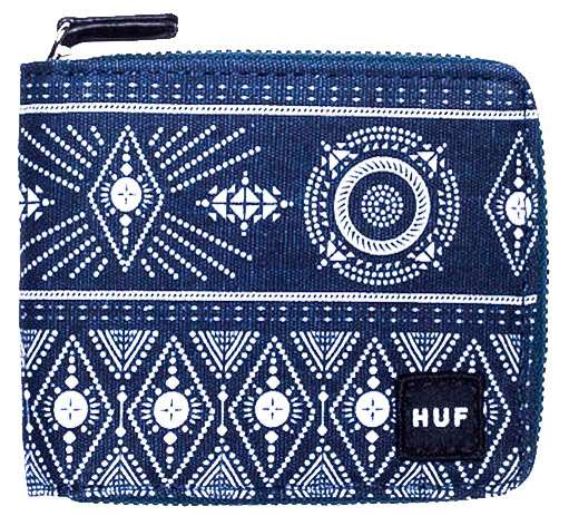 Huf unisex porte monnaie full zip bandana navy navy os