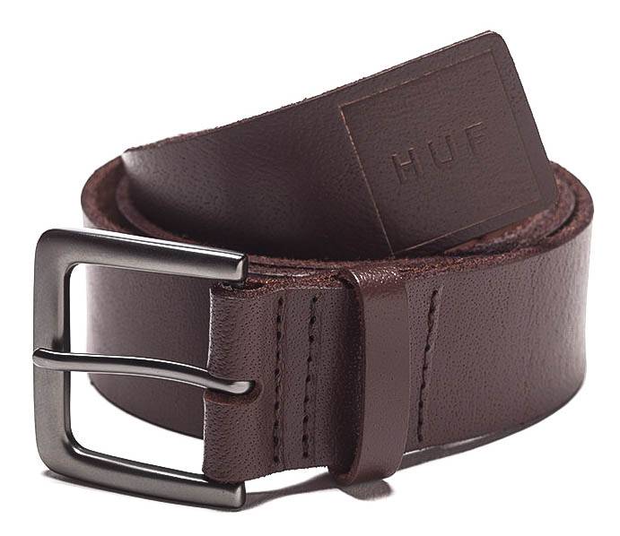 Huf unisex ceinture genuine cuir marron brown s/m