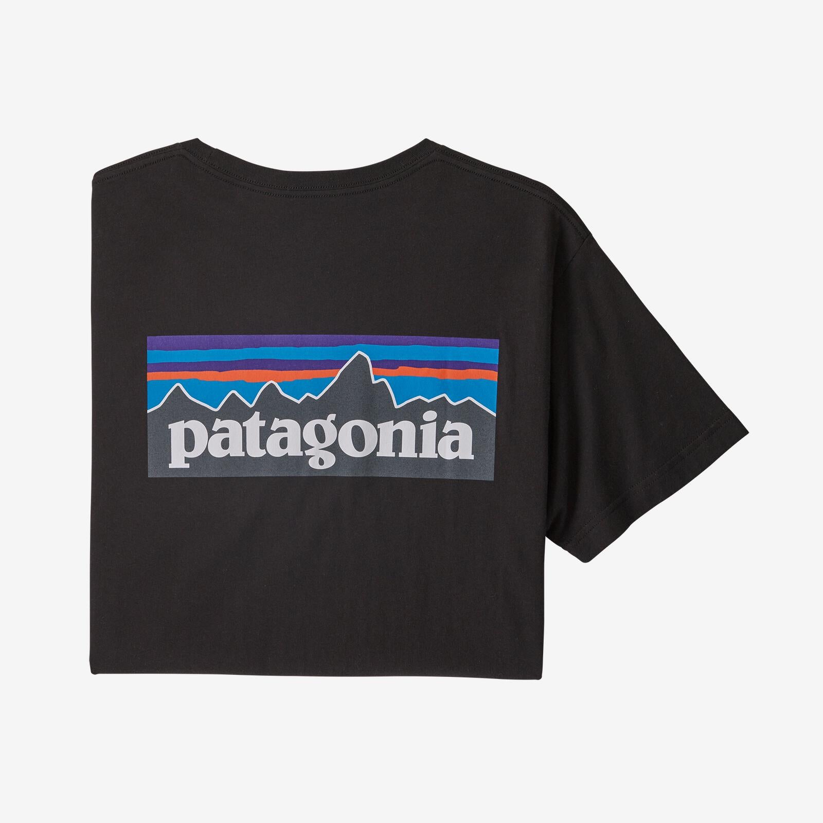 Patagonia unisex t-shirt p-6 logo organic cotton noir black s