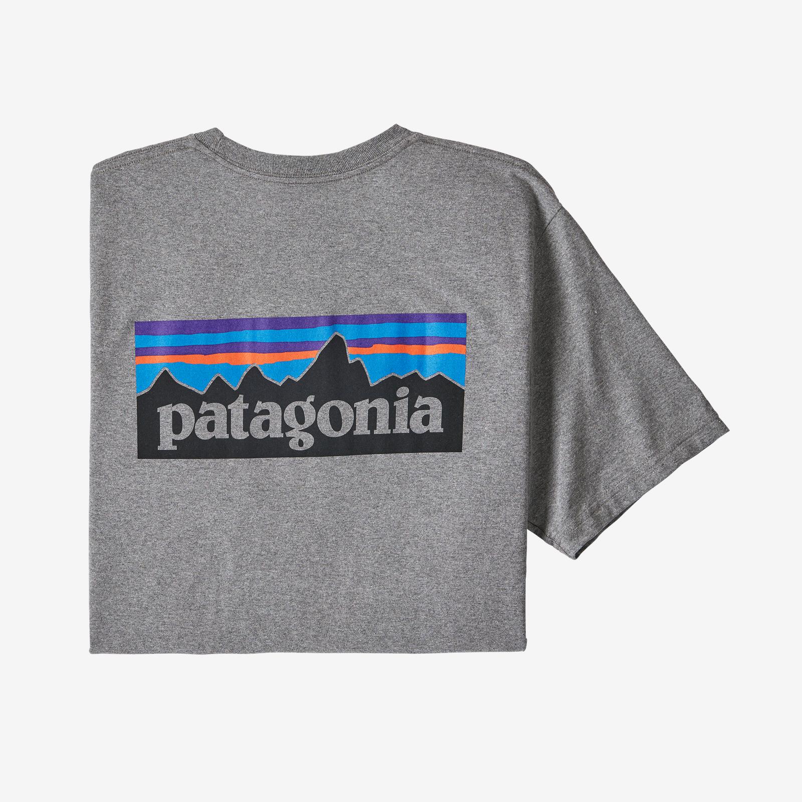 Patagonia unisex t-shirt p-6 logo responsibili-tee gris gravel heather s