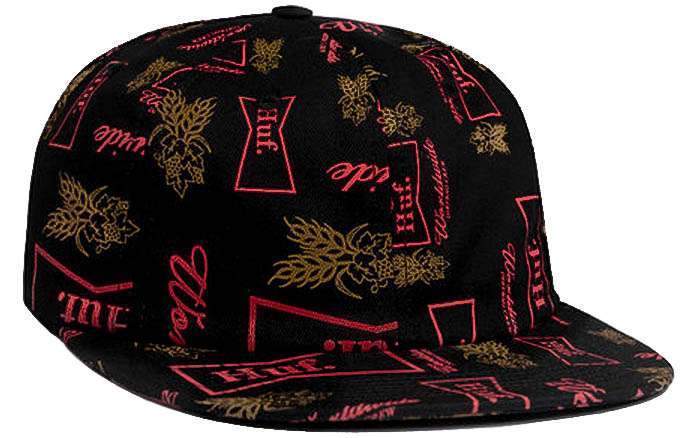 Huf unisex casquette pleine 6 panel drink up black os