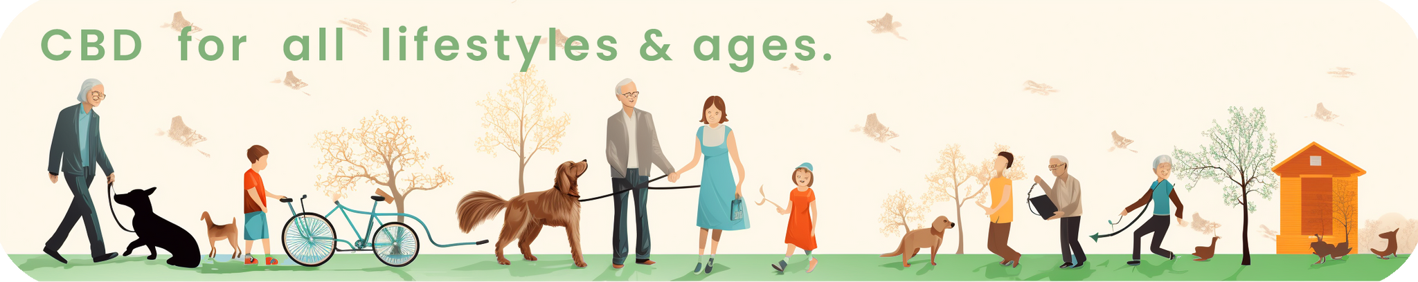 CBD "for all ages and lifestyles" banner
