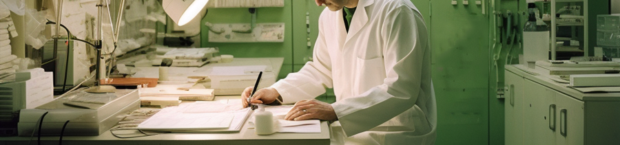 man testing cbd in a lab