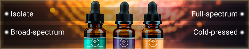 banner showing the types of CBD commercially available