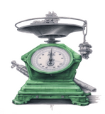 Sketch of scales, representing weight in relation to CBD dose