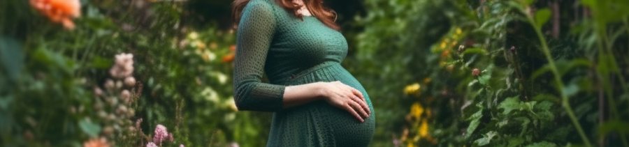 image of a pregnant women in a garden
