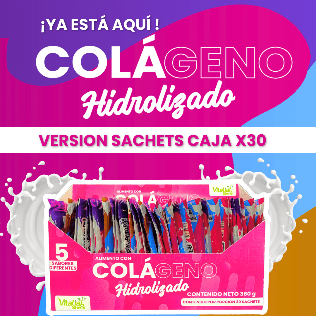 Caja de sachets x 30 colágenos surtidos vitaliah colombia