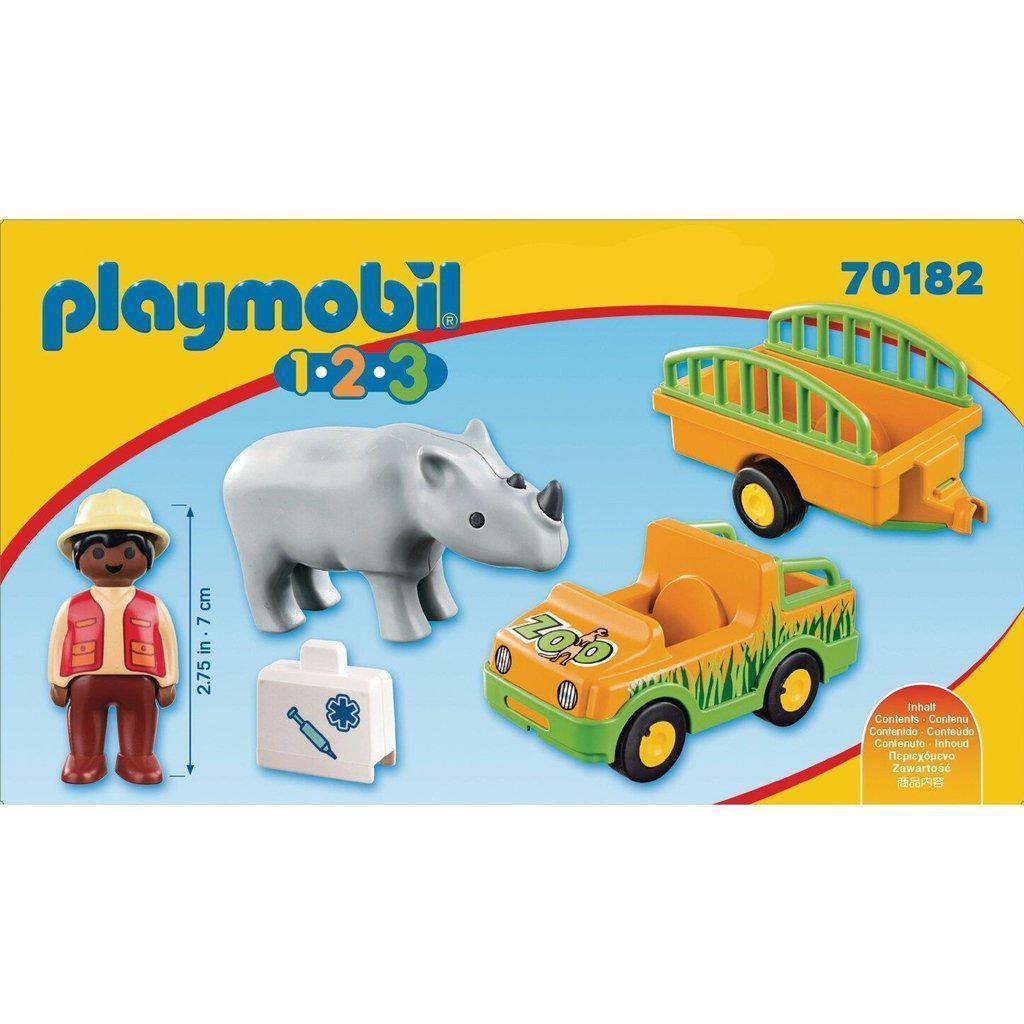 Playmobil Zoo Vehicle with Rhinoceros - 70182 The Red Toy