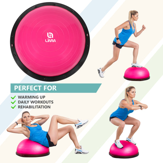 Yoga and Exercise Ball For Home Gym & Yoga Studio - Pink