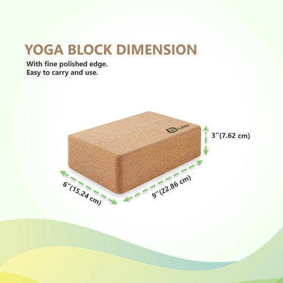 COENGWO Yoga Block Cork, Yoga Bricks and Blocks 100% Natural Eco-Friendly  Cork Block, 9x6x3 Inches