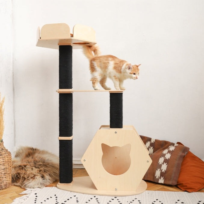 Cat Tree Tower with a HEXAGON