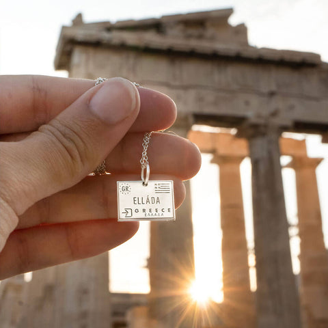 Greek passport stamp charm travel