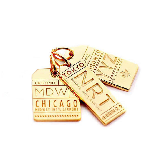 Jet Set Candy VCE Venice Luggage Tag Charm - Gold