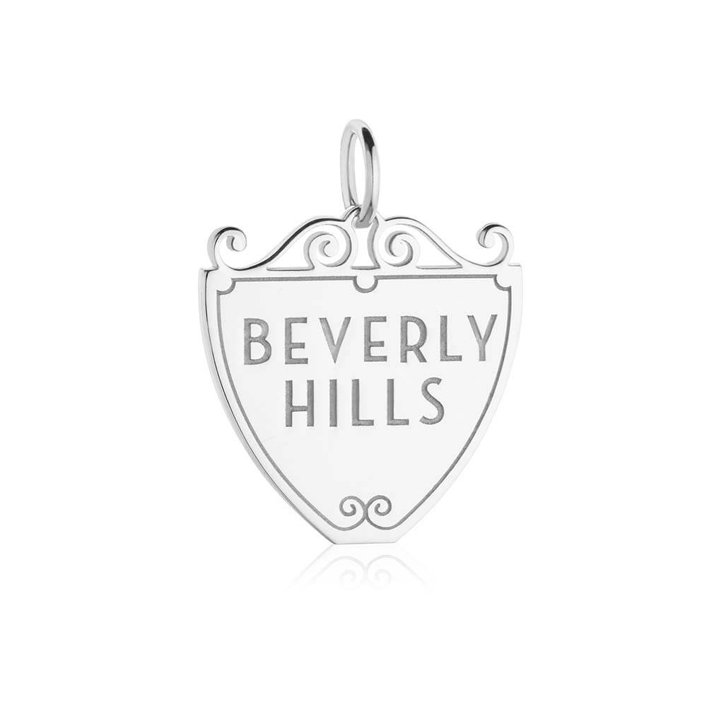 90210 Sign Charm Beverly Hills Los Angeles Silver