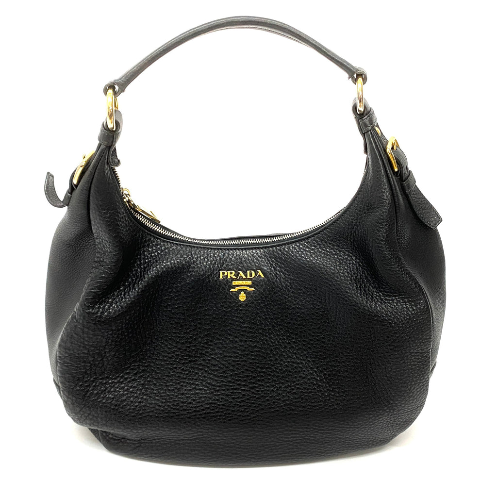 Prada black leather hobo bag – Luxford