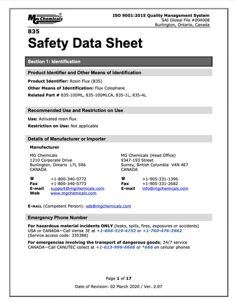 Flux MSDS