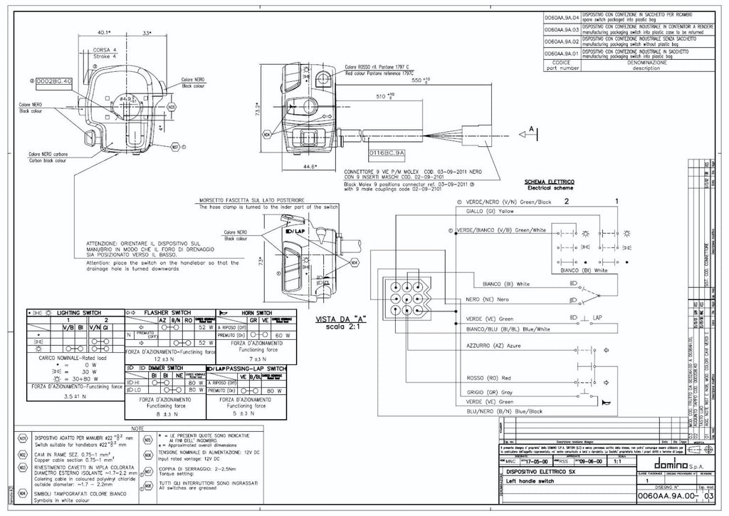 Domino OEM Style Control Switch Left Side