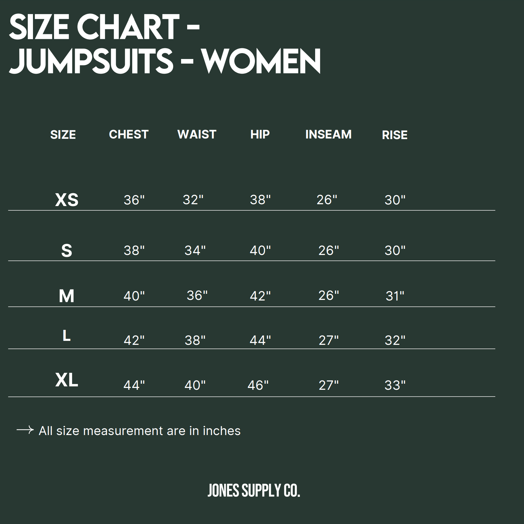 sizing chart