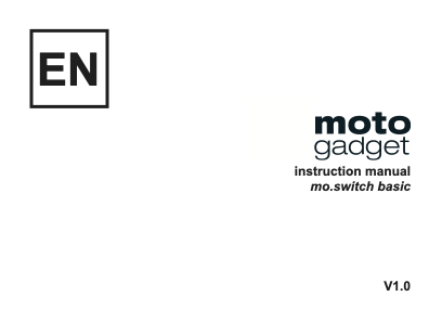 Motogadget m.Switch, mo.Switch Basic Installation Manual